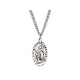 thumbnail image 1 of Finecraft St. Christopher Medallion Necklace in Sterling Silver and Stainless Steel, 24", 1 of 6