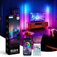 thumbnail image 1 of Finedea LED Corner Floor Lamp, 16 Million Colors Corner Light with App & Remote Control, 50” Smart RGB Ambient Lighting with Music Sync, Mood Lighting for Bedroom, Living Room, Gaming Room, 2 PACK, 1 of 14