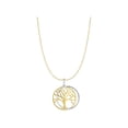 thumbnail image 1 of Finejewelers 14 Kt Two Tone Gold Round Double Disc Tree Of Life Pendant Necklace On 18 Inch 0.8mm, 1 of 4