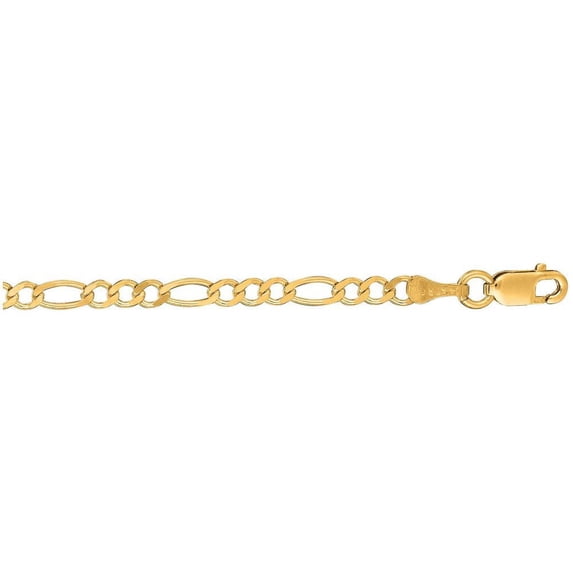 Finejewelers 14 Kt Yellow Gold 7 Inch 2.8mm Bright Cut Alternate 31 Classic Figaro Bracelet Chain Lobster Clasp
