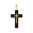 thumbnail image 1 of Finejewelers 14 Kt Yellow Gold Notapplicable Mm Cross Black Enamel Pendant Necklace 18 inch chain, 1 of 4