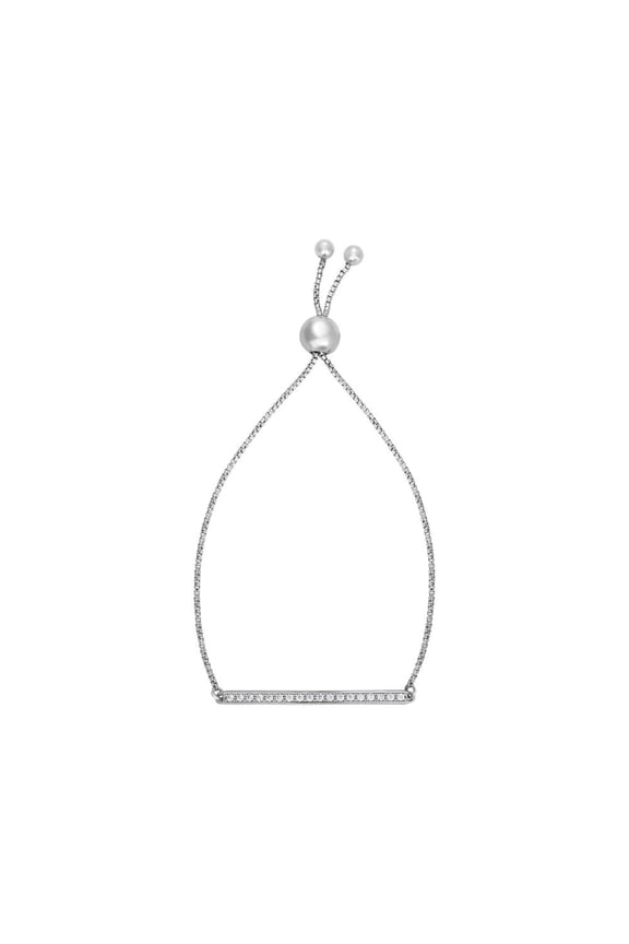 Rhodium Finish Sterling Silver 9.25 Inch Friendship Adjustable Bracelet Draw String Clasp