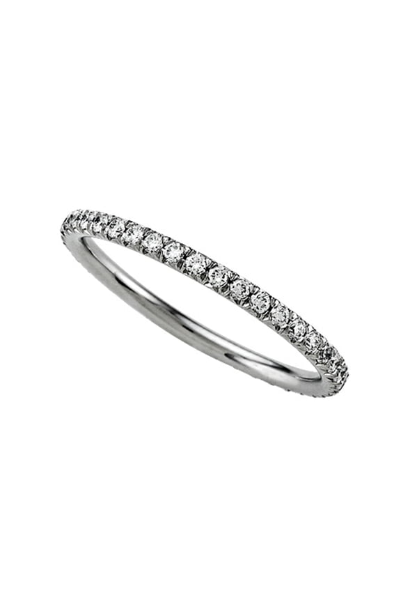 Round Diamonds French Pave Eternity Band
