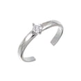 thumbnail image 1 of Finejewelers Sterling Silver Rhodium Finish Solitaire Cz Toe Ring, 1 of 3