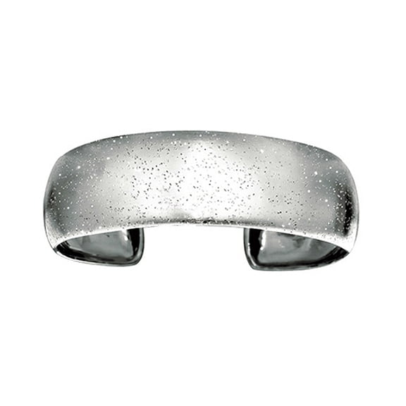 Finejewelers Sterling Silver Rhodium Finish Textured Stardust Bright Cut Cuff Bangle