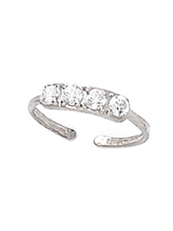 Sterling Silver Toe Ring 4 Czs