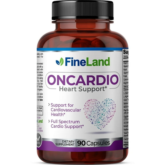 Fineland ONCARDIO-Heart Support, Support for Cardiovascular Function, Full Spectrum Cardio Support, 90 Capsules