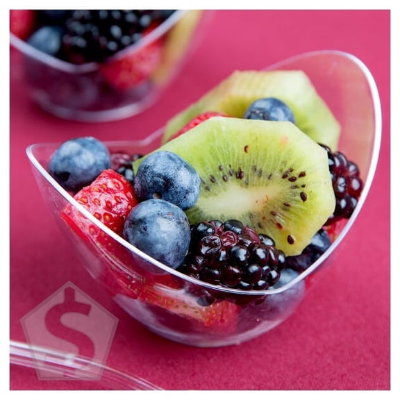 Fineline 6302-CL Tiny Temptations 3 1/2" x 2 5/8" Tiny Tureens Clear Plastic Bowl - 240/Case