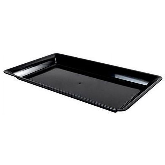 Fineline Platter Pleasers Plastic Black Rectangular Cater Tray, 12 x 18 inch -- 20 per case.