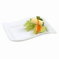 Fineline Settings 1405-WH White Rectangle Dessert Plate