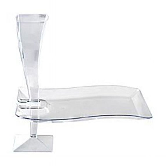 Fineline Settings 1409-CL Clear Rectangle Cocktail Plate