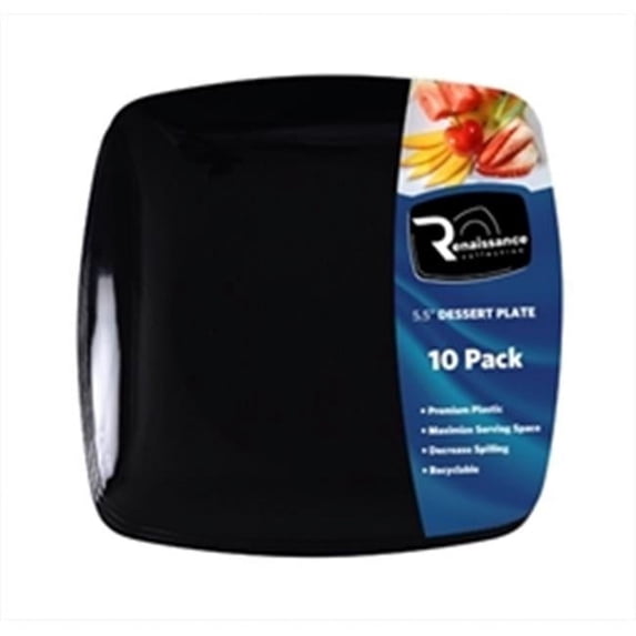 Fineline Settings 1506-BK Black Dessert Plate