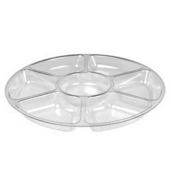 Fineline Settings 3510-CL Clear Medium 7-Compartment Serving Tray