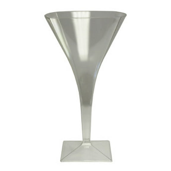Fineline Settings Clear Plastic Square Tall Martini Glasses Maryland 8oz