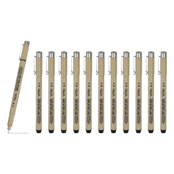 Fineliner Pens, 12 Pcs 01 0.25mm Fineliner Marker Black Waterproof Ink Archival Drawing Pens Art Supplies Set for Sketching