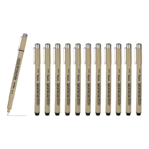 Fineliner Pens, 12 Pcs 03 0.35mm Fineliner Marker Black Waterproof Ink Archival Drawing Pens Art Supplies Set for Sketching