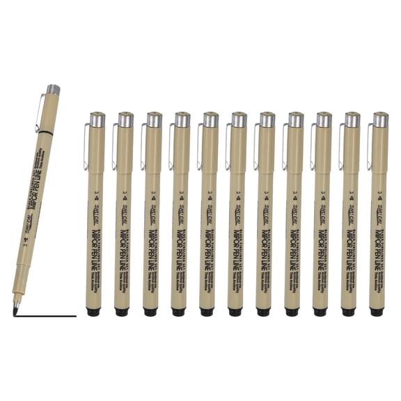 Fineliner Pens, 12 Pcs 3 3mm Fineliner Marker Black Waterproof Ink Archival Drawing Pens Art Supplies Set for Sketching
