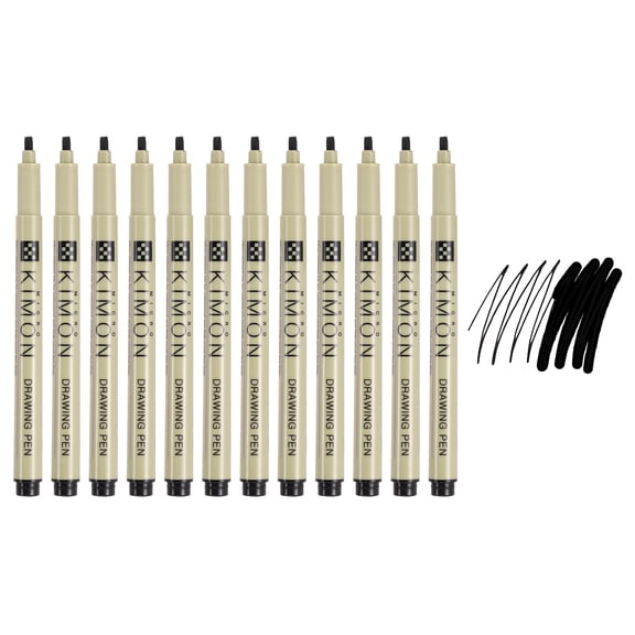 Fineliner Pens, 3mm Bold Tips Drawing Pen for Sketching, Pack of 12