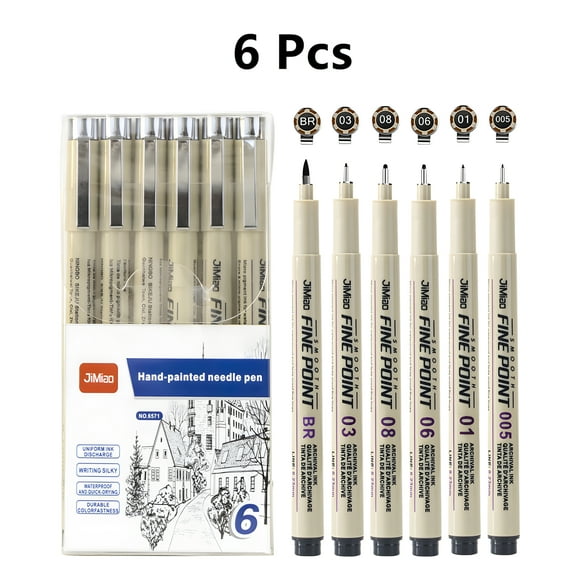 Fineliner Pens, Black Drawing Art Pens, Waterproof Ink Set Artist Sketch Outline Pen, Precision Drawing and Sketching Kit