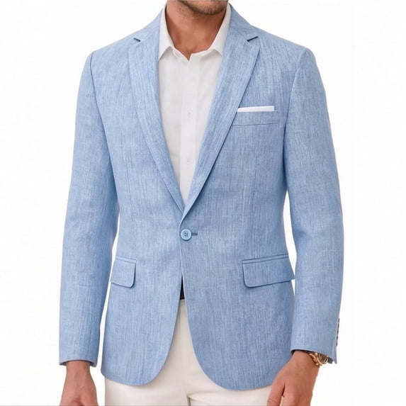 i.Finelong Men's Lightweight Breathable Single-Breasted Blazer Spring/Summer Business Casual Jacket