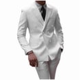 thumbnail image 1 of i·FineLong Men's White Pinstripe Double - Breasted Two - Piece Suit, Suitable for Business and Other Formal Occasions, 1 of 6