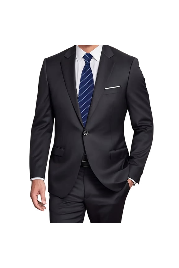 Slim-Fit Two-Piece Suit for Men: Versatile Jacket & Pants for Business Meetings, Weddings & Parties