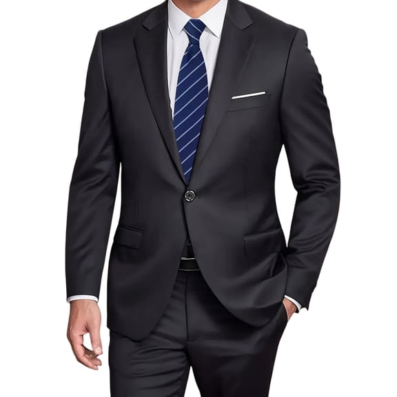i.Finelong Slim-Fit Two-Piece Suit for Men: Versatile Jacket & Pants for Business Meetings, Weddings & Parties