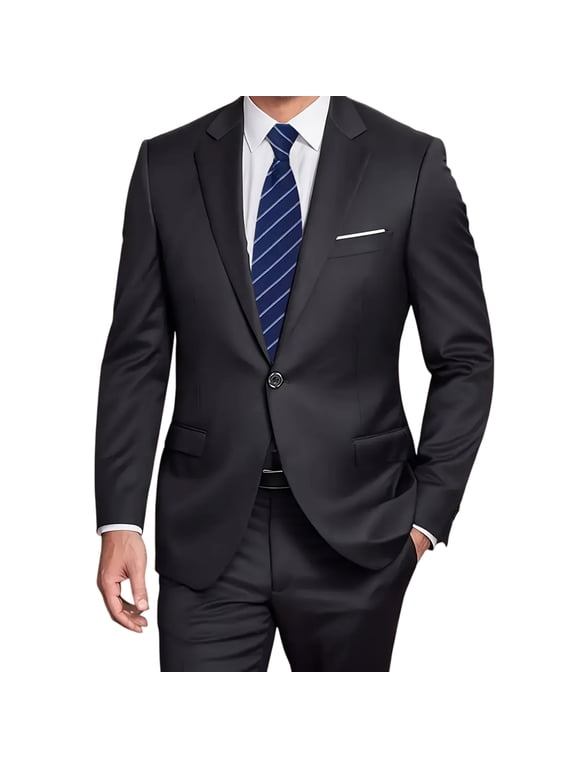 i·FineLong Slim-Fit Two-Piece Suit for Men: Versatile Jacket & Pants for Business Meetings, Weddings & Parties