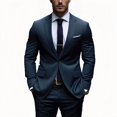 thumbnail image 1 of i·FineLong Slim-Fit Two-Piece Suit for Men: Versatile Jacket & Pants for Business Meetings, Weddings & Parties, 1 of 8