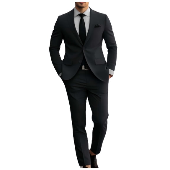 Finelong Slim-Fit Double-Button Two-Piece Suit Set (Men's)