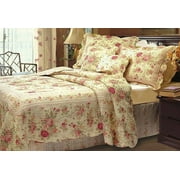 Finely Stitched Chic Shabby Romantic Rose Bedding Quilt Set Queen