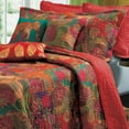 thumbnail image 1 of Finely Stitched Tropical Red Floral Reversible Cotton 5 Piece King Size Bedding Quilt Set with Pillows - Includes Bed Sheet Grippers Straps, 1 of 3