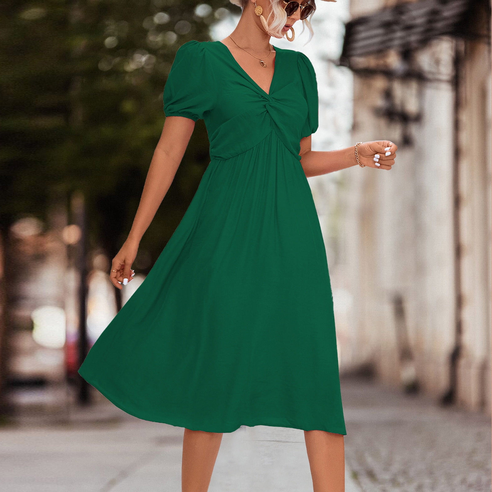 Finelylove Casual Summer Dresses Petite Formal Dresses For Women VNeck