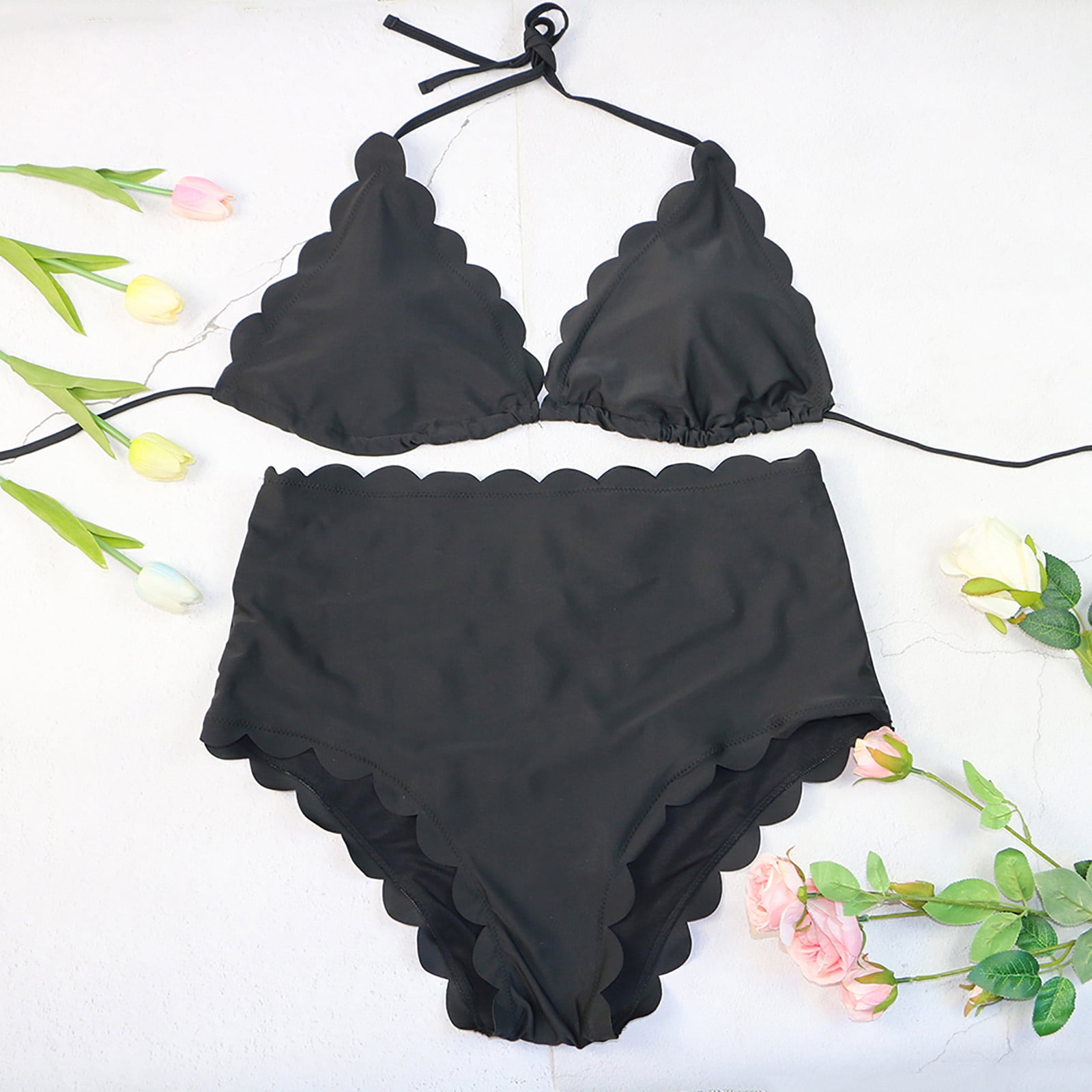 Finelylove Plus Size Swimsuit For Women Tummy Concealing Sport Bra