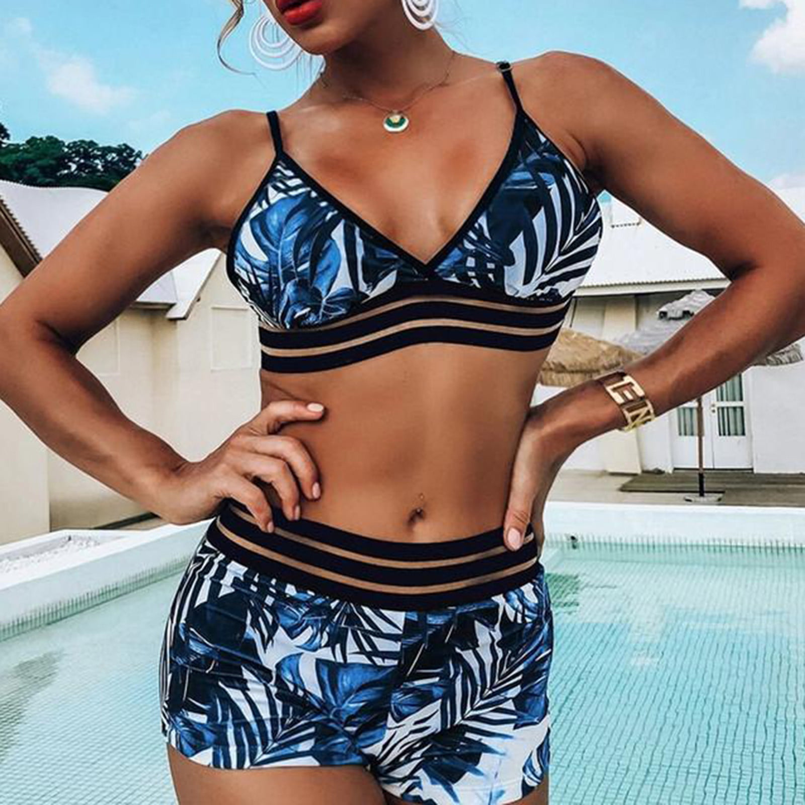 Finelylove Plus Size Swimsuit For Women Support Sport Bra Style