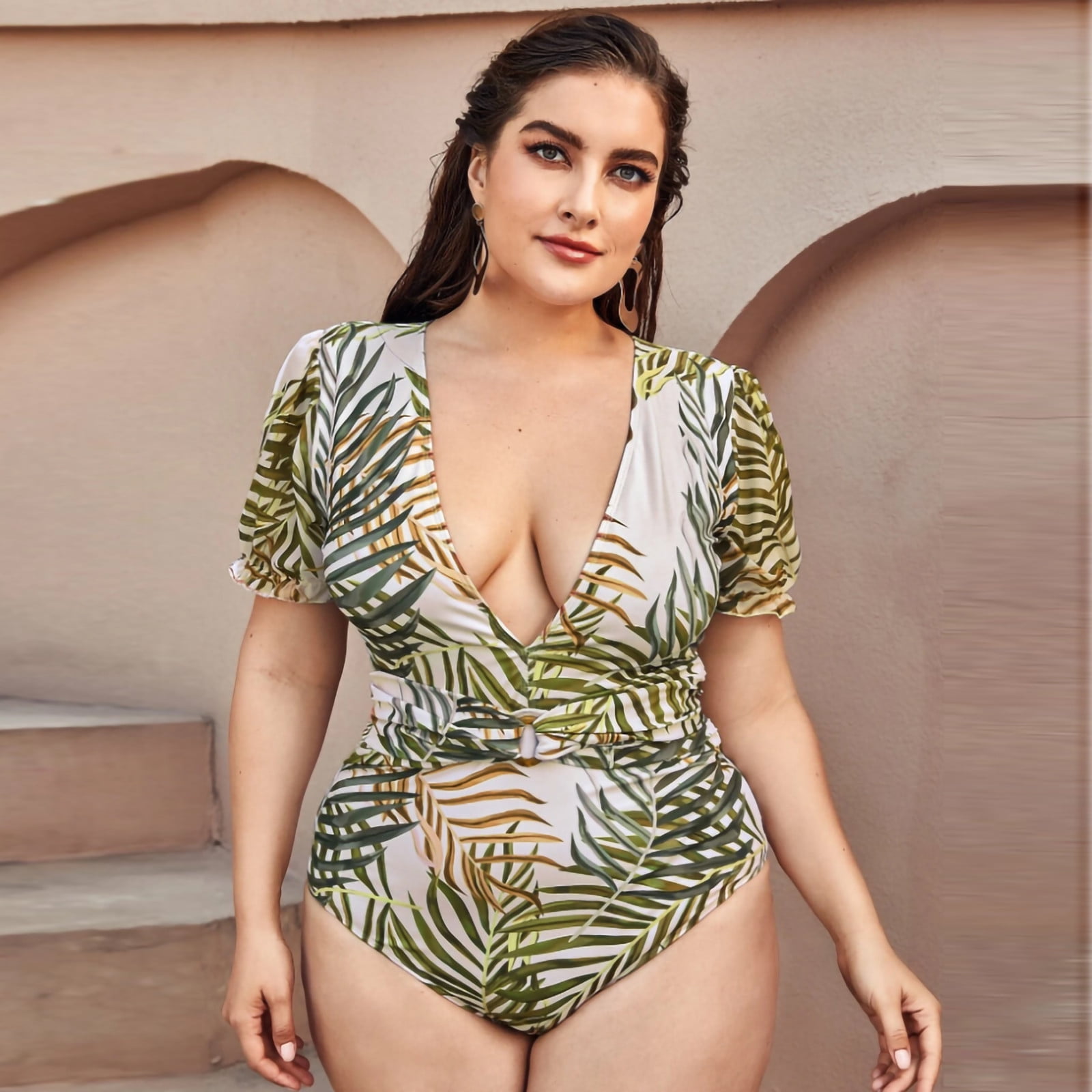 Finelylove Modest Swimsuits For Women Support Sport Bra Style Bikini Green  L 