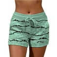 thumbnail image 1 of Finelylove Women'S Shorts Casual Pull On Jean Shorts For Women Shorts High Waist Rise Striped Green M, 1 of 4