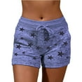 thumbnail image 1 of Finelylove Womens Casual Shorts Faux Leather Shorts For Women Shorts High Waist Rise Printed Purple S, 1 of 5