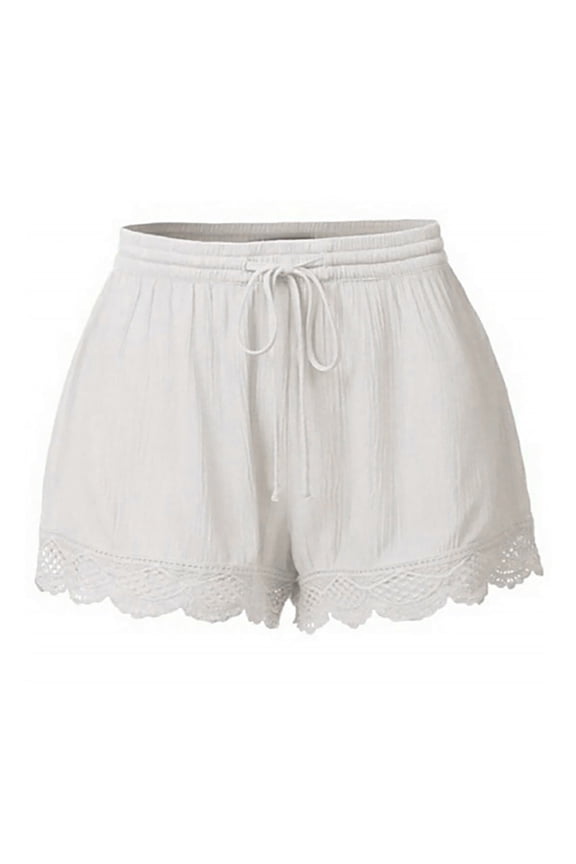 Finelylove Womens Shorts Black Denim Shorts For Women Shorts High Waist Rise Solid White XXL