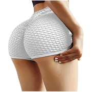Finelylove Yoga Shorts For Women WomenS Athletic Shorts Bike High Waist Rise Printed White S