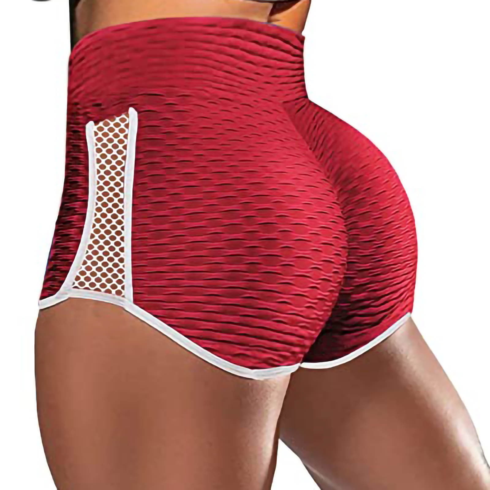 Finelylove Yogalicious Biker Shorts Exercise Shorts For Women Bike High  Waist Rise Printed Red XXL