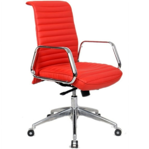 Fine Mod Imports Ox Office Chair Mid Back-Color:Red,Style:Contemporary/Modern