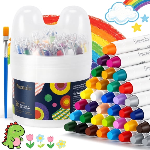Finenolo 36 Colors Twist Crayons for Kids,Non Toxic Washable Crayons, Easy-Grip Silky Crayons, Gift for Boys and Girls, Art Supplies for Classroom School,3+