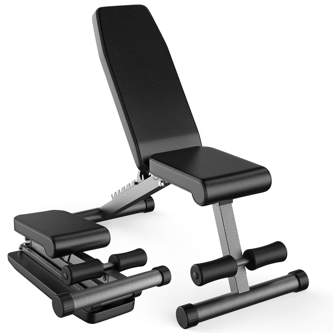Finer Form 5-in-1 Adjustable Weight Bench - Foldable Multi-Purpose Bench for Full Body Workout, Incline Decline Bench for Home Gym