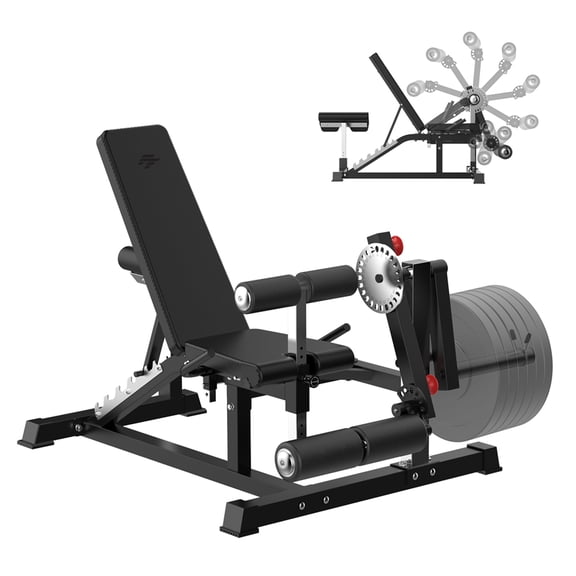 Finer Form GLX Adjustable Weight Bench with Leg Extension and Curl Machine, Total Body Bench for Home Gym, Great for Bench Press, Sit Ups, Preacher Curl, Hip Thrusts and Other Plate-Loaded Exercises