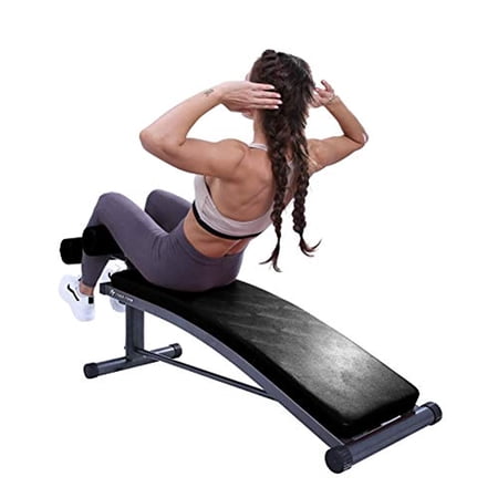 Finer Form Gym-Quality Sit Up Bench with Reverse Crunch Handle for Ab Exercises (Black)