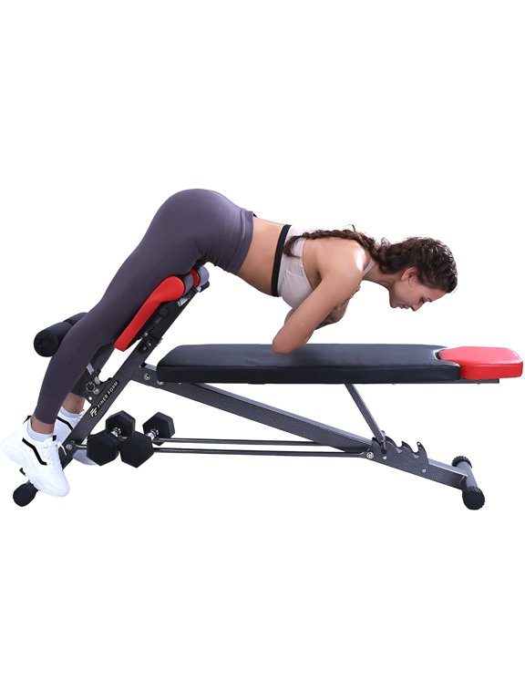 Multi-Functional Bench for Full All-in-One Body Workout - Hyper Back Extension, Roman Chair, Adjustable Ab Sit up Bench, Decline Bench, Flat Bench