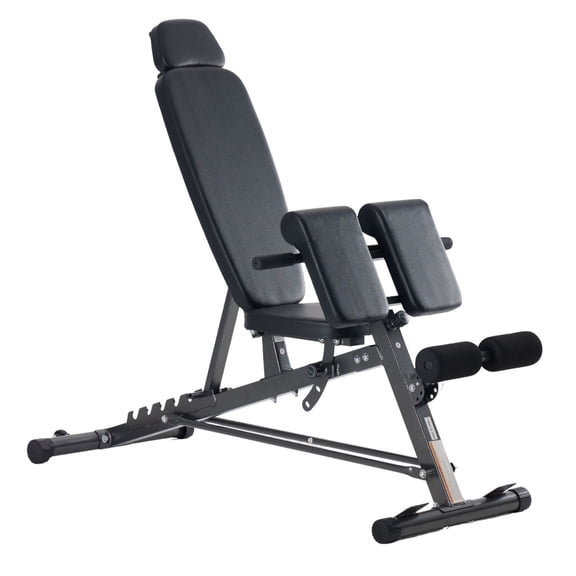 Finer Form Multi-Functional FID Weight Bench for Full All-in-One Body Workout – Hyper Back Extension, Roman Chair, Adjustable Ab Sit up Bench, Incline Decline Bench, Flat Bench