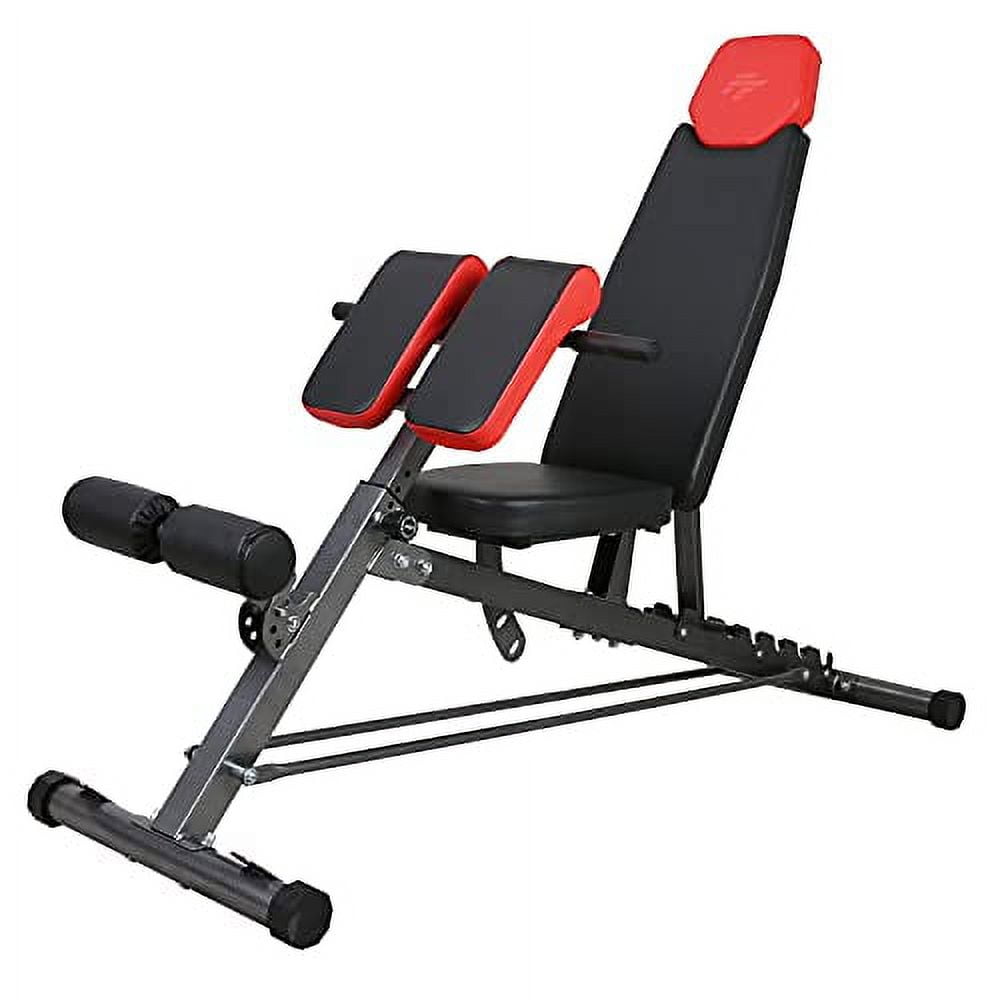 Finer Form Multi-Functional FID Weight Bench for Full All-in-One Body  Workout – Hyper Back Extension, Roman Chair, Adjustable Ab Sit up Bench,  Incline