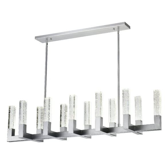 Finesse Decor 12 Light Rectangular Crystal Dianyi LED Chandelier // Chrome